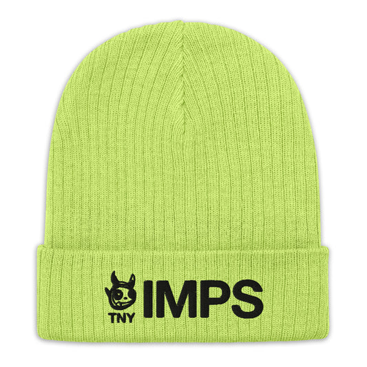 TNY IMPS LOGO BEANIE - ACID GREEN AND BLACK